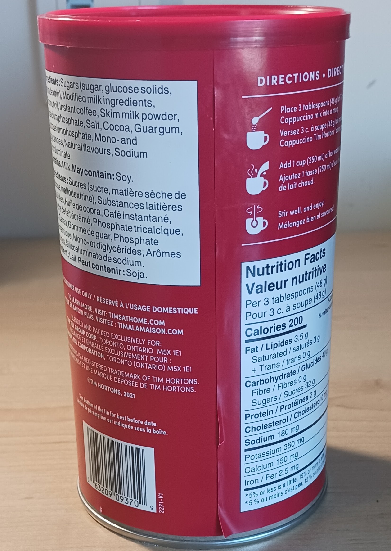 Back view of instant coffee can that I will be using as one of my primitives