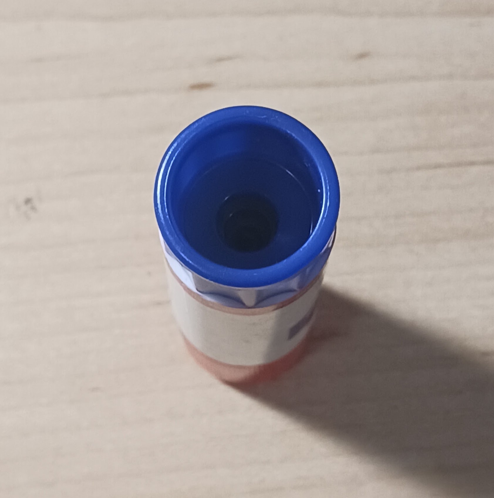 Bottom view of a glue stick that I will be using as one of my primitives