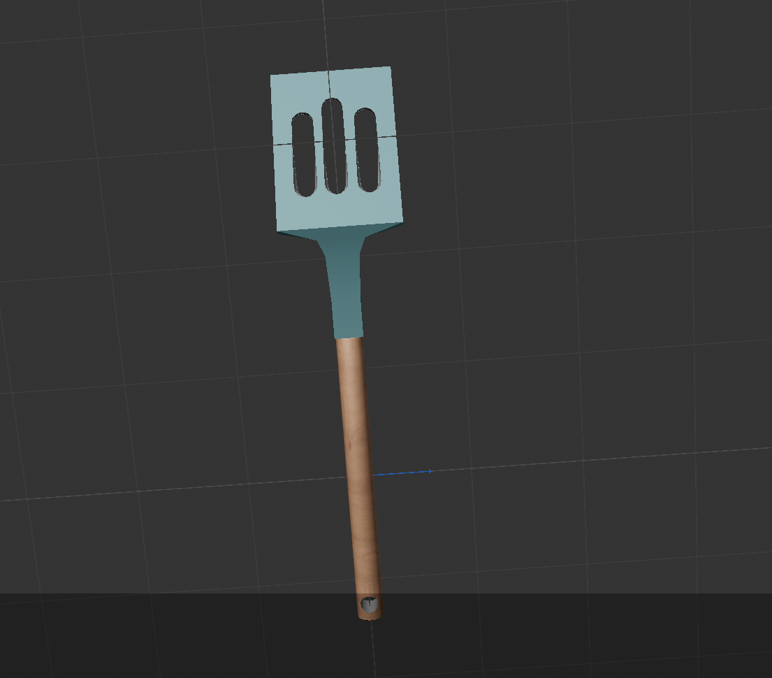 Top view of model of spatula
